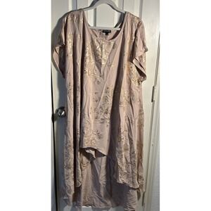 NWOT Cha Cha Vente 3x Mini Pink Floral High Low Dress Overlay Boho